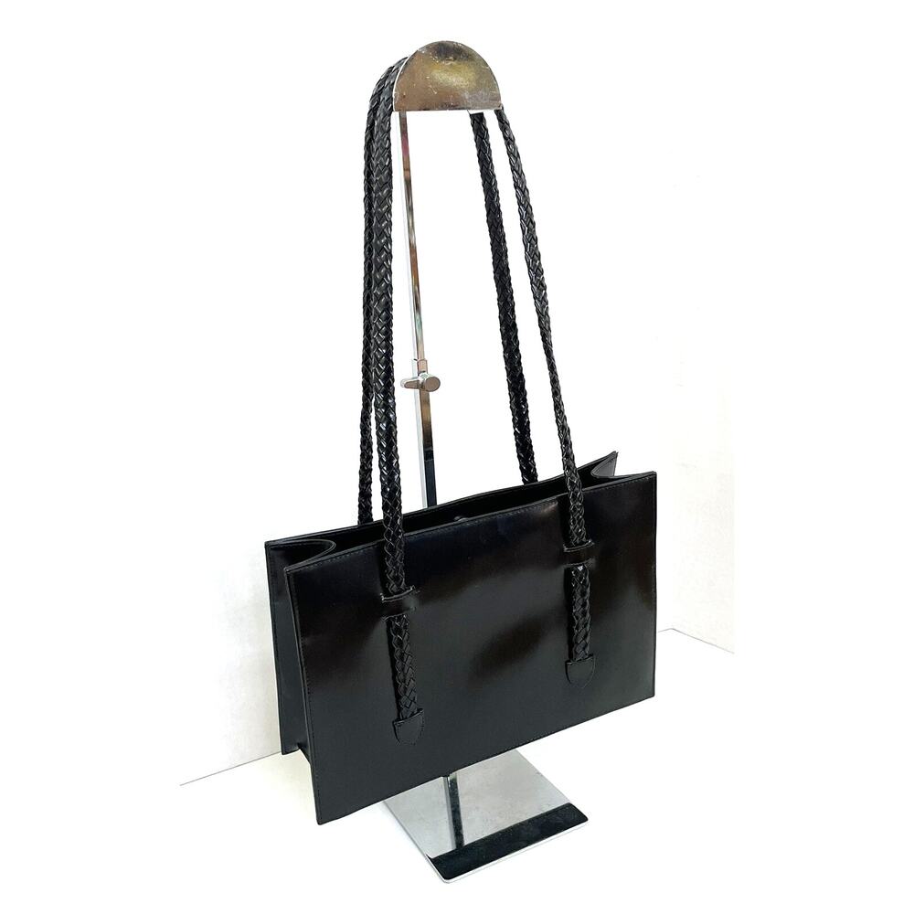 Shannon Diego Black Leather Medium Tote Handbag